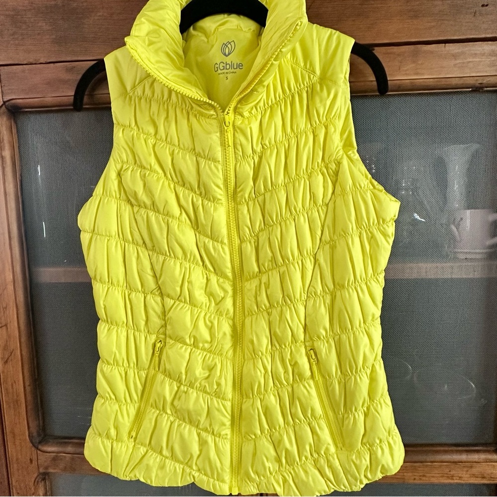 GGblue High-End Brilliant Yellow GGBlue Light-Weight Quilted Puffer Vest Small